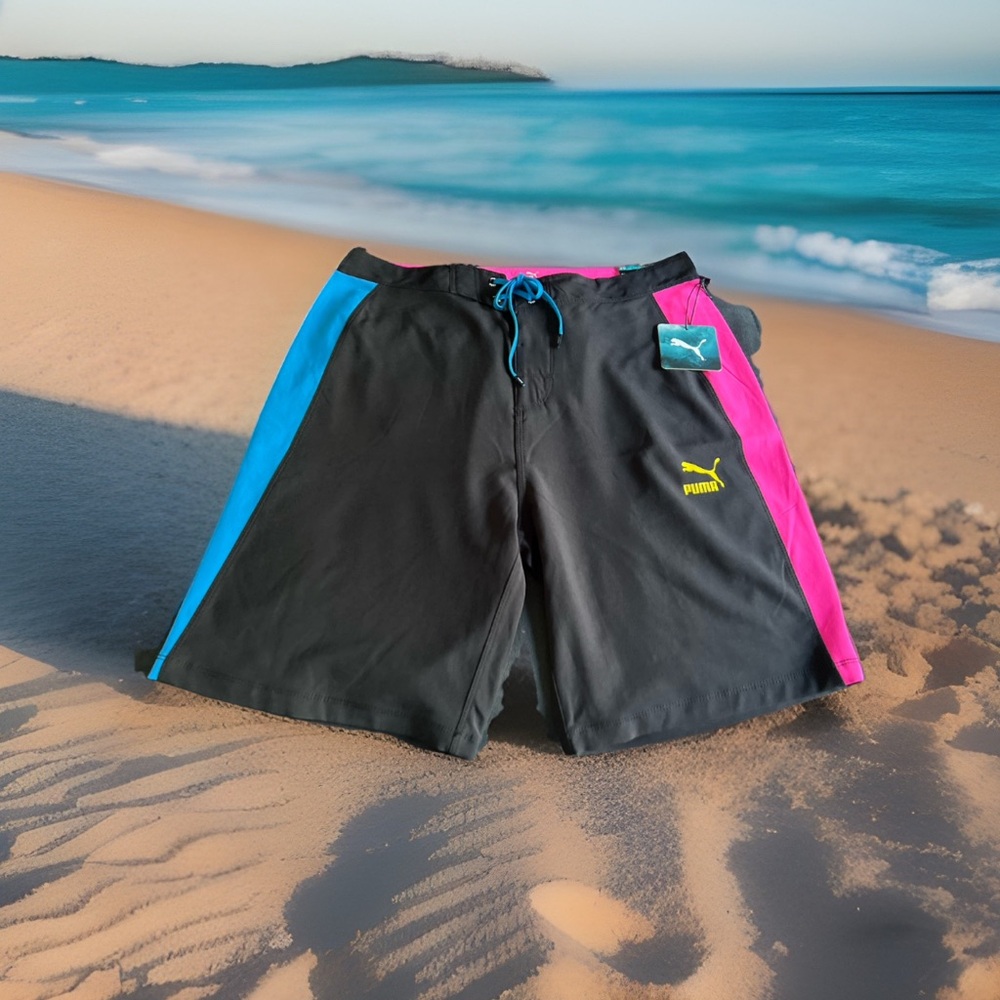 Puma men's Size 30 surf swim shorts. Multicolor. New With Tags.